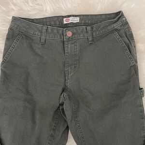 Dickies Women's Olive Work Chore Pants - Dark Olive